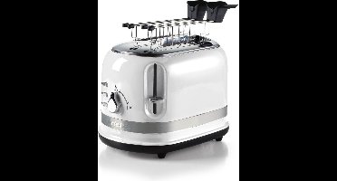 Ariete 0149/01 - Moderna broodrooster met tostiklemmen - 6 bruiningsniveaus - 2 Sleuven - Opwarm en Ontdooi-functie - 815W - Wit