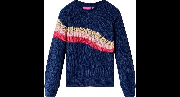 vidaXL - Kindertrui - gebreid - 140 - marineblauw
