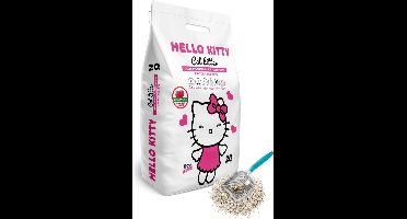 HELLO KITTY 20LT FIJNKORRELIGE WITTE BENTONIET MARSEILLE ZEEP GEURENDE KATTENBAKVULLING