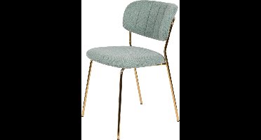 Puur - Viken eetkamerstoel stof lichtgroen - goud onderstel