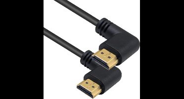 HDMI kabel - 90° haakse connectoren (links/links) - HDMI2.0 (4K 60Hz + HDR) - 1 meter