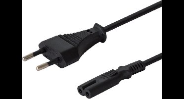 Savio CL-100 electriciteitssnoer Zwart 1,8 m IEC Type E (3.4 mm, 3.1 mm) IEC C7