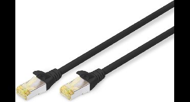 Digitus DK-1644-A-050/BL RJ45 Netwerkkabel, patchkabel CAT 6A S/FTP 5.00 m Zwart Halogeenvrij, Verdraaide paren, Snagle