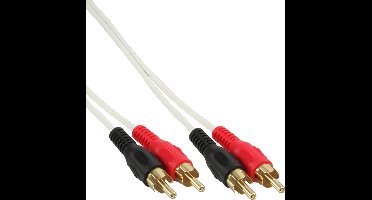 Tulp stereo audio kabel - wit - 2 meter