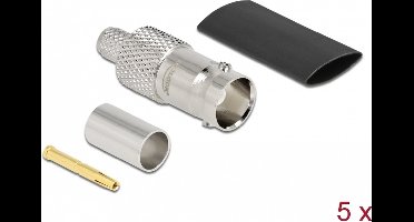 BNC Jack voor het krimpen van RG-59 met bijpassende krimpbuis