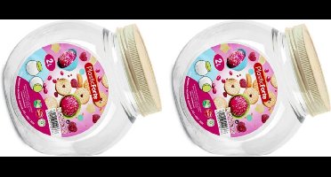 PlasticForte Snoeppot/voorraadpot - 2x - 2L - beige - kunststof - D12 x H17 cm