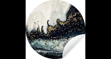 WallCircle® - Behangcirkel 30x30 cm - Muurstickers Marmer - Abstract - Goud - Luxe - Muurcirkel woonkamer - Wandcirkel slaapkamer - Kamer decoratie zelfklevend - Muurdecoratie accessoires