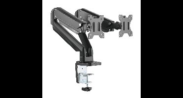 Deltaco ARM-0351 Gasgedreven Monitor Arm - 2 Schermen - Bureaustandaard - 17-32 inch - Max 2x 8kg - Zwart