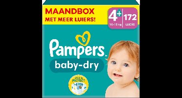 Pampers - Baby Dry - Maat 4+ - Maandbox - 172 stuks - 10/15 KG