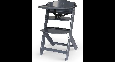 Kinderkraft ENOCK - Houten Kinderstoel 3-in-1 - Hoge babystoel - Hoogte verstelbaar in 5 niveaus - 3-punts gordels, - Tot 10 jaar - Grijs