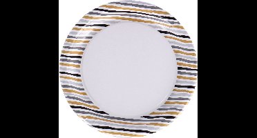 Borden - Zwart-gouden strepen - 22 cm - 10 stuks