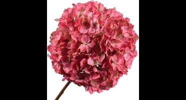 Silk-ka Kunstbloem-Zijde Hortensia Steel Roze 79 cm