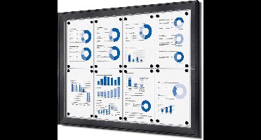 Vergrendelbaar Notitiebord Indoor 8x A4 Antraciet - Syna SCS8XA4C7016JS