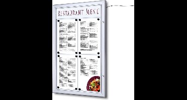 Outdoor Menubord Logo LED 4 X A4 Portrait - Syna SCZ4XA4LED