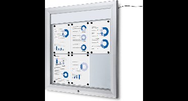 Vergrendelbaar Notitiebord Outdoor Verlicht Logo 6x A4 - Syna SCT6XA4PHLED - Horeca & Professioneel