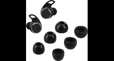 kwmobile 6x cover voor oordopjes - geschikt voor JBL Reflect flow Pro - Van memory foam in zwart - Maat S, M en L