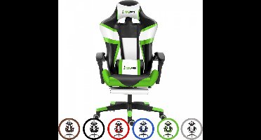 Herzberg HG-8082: Driekleurige Gaming- En Bureaustoel Met T-vormig Accent Wit