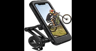 Fietshouder voor mobiele telefoon, voor motorfiets, universele houder voor fiets, waterdicht touchscreen, met 360° draaibare outdoor fietshouder, telefoonhouder voor smartphone tot 6,7 inch