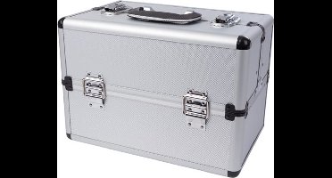 Perel Gereedschapskoffer, uitklapbaar, schouderriem, tussenwanden verstelbaar, sleutelslot, 2 sleutels, aluminium, grijs, 360 x 220 x 250 mm