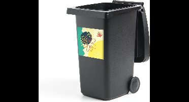 Container sticker Zomer - Bloem - Abstract - 40x40 cm - Kliko sticker