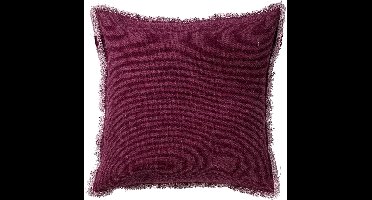 Dutch Decor BURTO - Kussenhoes 60x60 cm - gewassen katoen - Red Plum - donkerroze - met rits - zonder binnenkussen