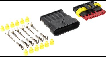 Hermetische connector set - 12 tot 24 Volt - 6 pin superseal - IP67 - 5 stuks