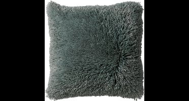 Dutch Decor FLUFFY - Kussenhoes 45x45 cm - superzacht - effen kleur - Jadeite - lichtgroen - met rits - zonder binnenkussen