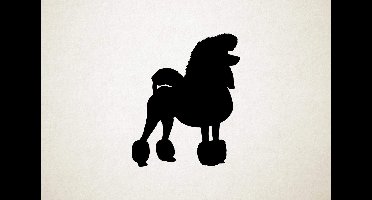 Poodle - Silhouette hond - XS - 27x22cm - Zwart - wanddecoratie