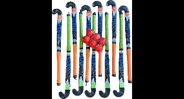 Hockeyset | Kunststof Hockeyset | 12 sticks |30 Ïnch en 28 Inch | 6 ballen | Indoor-Outdoor set