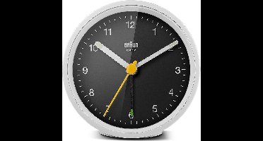 Braun BC12WB - Wekker - Analoog - Stil uurwerk - Wit - Zwart