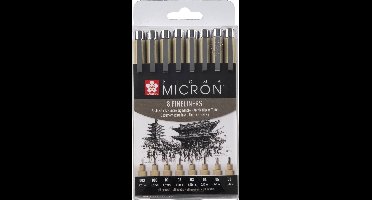 Pigma Micron set 8 fineliners - Incl. Goodie