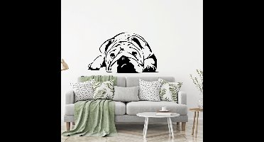 muursticker Bulldog - Lichtbruin - 80 x 46 cm slaapkamer woonkamer
