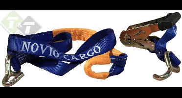 Spanband voor autotransporter met lus voor aluminium velg blauw 35mm 1500mm Novio Cargo - Spanbanden - Sjorbanden - Spanbanden Autotransport - Motortransport - Novio