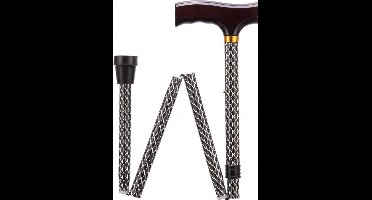 Opvouwbare wandelstok - Etched Black 76 - 89 cm