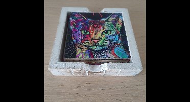 Onderzetter set popart dieren 6 verschillende afbeeldingen