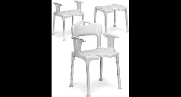 Etac Swift Douchestoel - Swift douchestoel met armsteunen en zonder rugleuning grijs - Comfort Hulpmiddel - Veilig baden en douchen