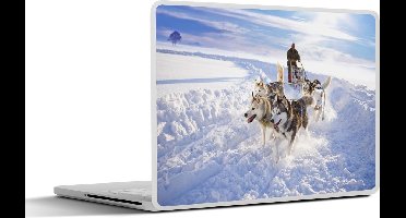 Laptop sticker - 14 inch - Husky's voor hondenslee - 32x5x23x5cm - Laptopstickers - Laptop skin - Cover