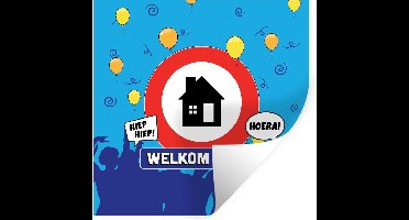 Muurstickers - Sticker Folie - Spreuken - 'Welkom thuis' - Quotes - Thuis - 30x30 cm - Plakfolie - Muurstickers Kinderkamer - Zelfklevend Behang - Zelfklevend behangpapier - Stickerfolie