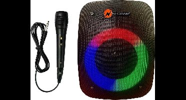 N-GEAR LGP 4 Studio - Draadloze Bluetooth Party Speaker - Karaoke Set - 1 Microfoon - Discoverlichting