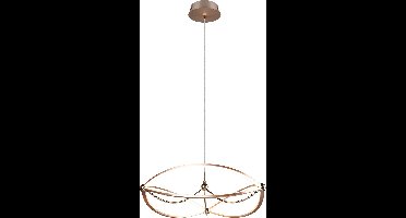 LED Hanglamp - Torna Charis - 42W - Warm Wit 3000K - Dimbaar - Rond - Mat Goud - Aluminium