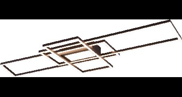 LED Plafondlamp - Plafondverlichting - Torna Urano - 60W - Aanpasbare Kleur - Afstandsbediening - Dimbaar - Rechthoek - Mat Antraciet - Aluminium