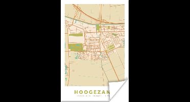 Poster Kaart - Hoogezand - Vintage - 20x30 cm