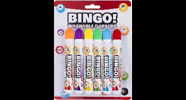 Bingo Dabbers 6 Stuks – Oranje, Paars, Geel, Groen, Blauw, Rood – 20 ml per Dabber – Markeer Nummers voor Bingo Spel – Engelhart
