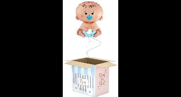 Ballonnen doos Gender reveal met folieballon baby boy.
