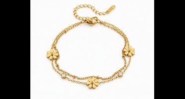 Luxe armband - Verguld - vrouwen armband - Goudkleurig armbanden - hoogwaardig roestvrij staal- armbandje - Goudkleurig - cadeau - verjaardag cadeau