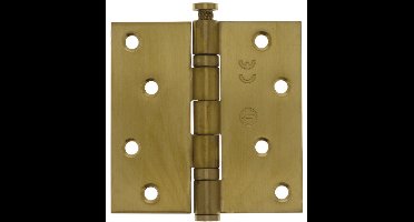 Intersteel Kogellagerscharnier recht 3,5 (89x89x2,5mm) CE inclusief schroeven PVD messing mat