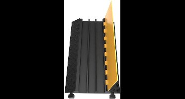 Cable Protector Driveway - Cable Protector Driveway - Cable Protector - Cable Protector Threshold - Cable Protector - Cable Cover - Cable Mat - 1 verpakking van 3-kanaals rubberen kabelbeschermers - Zwart Geel