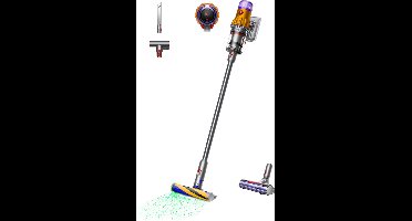 Dyson V12 Detect Slim Absolute - Steelstofzuiger - Nikkel/Geel - 150 Air Watts - Lichtgewicht