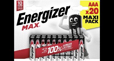 Energizer MAX AAA Batterijen - 20 Stuks - Alkaline Batterij - 1.5V