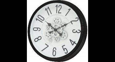 Wandklok 50 cm met roterend uurwerk Kunststof Zwart